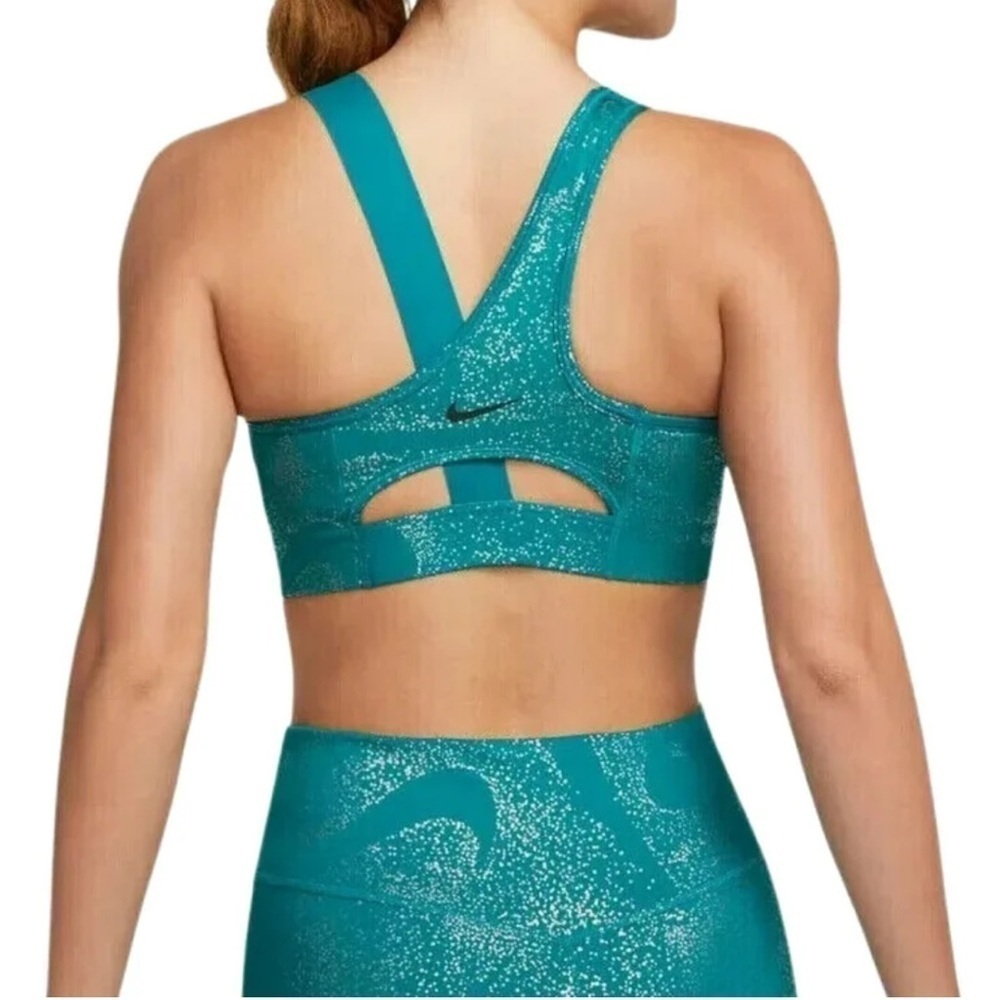 - $52 Nike Womens Dri-fit Swoosh Asymmetrical Non-padded Sports Bra xs